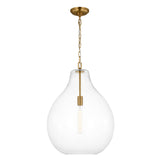 Magnus Pendant — 18 1/2", Clear, Burnished Brass