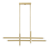 Manhattan 48-inch 12-light Brushed Gold LED Linear Chandelier