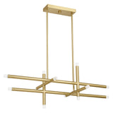 Manhattan 48-inch 12-light Brushed Gold LED Linear Chandelier