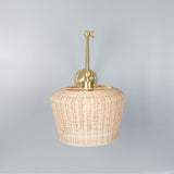 Manila Rattan Wall Light - Satin Brass