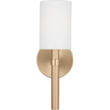 Manor Wall Sconce — 6", White Linen, Satin Brass