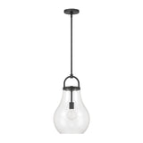 Mansfield 12-inch 1-light Matte Black Pendant Light with Clear Glass Shade