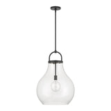 Mansfield 18-inch 1-light Matte Black Pendant Light with Clear Glass Shade