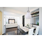 Mansfield 18-inch 1-light Matte Black Pendant Light with Opal Glass Shade