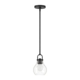 Mansfield 6-inch 1-light Matte Black Pendant Light with Clear Glass Shade
