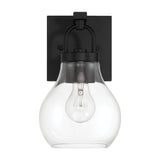 Mansfield 6-inch 1-light Matte Black Vanity Light with Clear Glass Shade