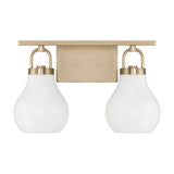Mansfield 16-inch 2-light Champagne Gold Vanity Light with Opal Glass Shades