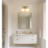 Mansfield 16-inch 2-light Champagne Gold Vanity Light with Opal Glass Shades