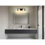 Mansfield 24-inch 3-light Matte Black Vanity Light with Clear Glass Shades
