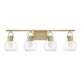 Mansfield 34-inch 4-light Champagne Gold Vanity Light with Clear Glass Shades