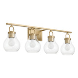 Mansfield 34-inch 4-light Champagne Gold Vanity Light with Clear Glass Shades