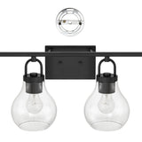Mansfield 34-inch 4-light Matte Black Vanity Light with Clear Glass Shades