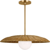 Mari Pendant — 21 5/8", Milk, Burnished Brass