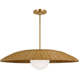 Mari Pendant — 31 5/8", Milk, Burnished Brass