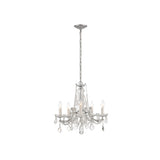 Maria Theresa Crystal Chandelier, Compact 6-Light 20'' Polished Chrome