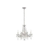 Maria Theresa Crystal Chandelier, Compact 6-Light 20'' Polished Chrome