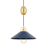 Mariel Pendant Aged Brass Soft Navy By Mitzi