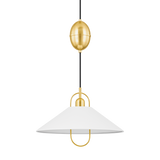 Mariel Pendant Aged Brass Soft White By Mitzi