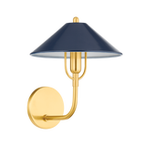 Mariel Wall Sconce Aged Brass Soft Navy By Mitzi