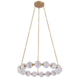 Marni Chandelier Natural Brass Small By Alora Front View