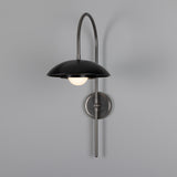 Marrakesh Arc Wall Light - Antique Silver & Matte Black