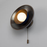 Marrakesh Pull Chain Wall Light - Antique Brass & Sapphire Blue