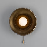 Marrakesh Pull Chain Wall Light - Antique Brass & Sapphire Blue