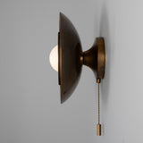 Marrakesh Pull Chain Wall Light - Antique Brass & Sapphire Blue