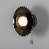 Marrakesh Pull Chain Wall Light Antique Silver & Matt Black