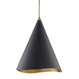 Martini Pendant - 18 Inch - Gold Leaf with Black by Hudson Valley