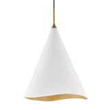 Martini Pendant - 18 Inch - Gold Leaf with White by Hudson Valley