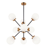 Maru Chandelier 28 Inch Aged Gold Brass Opal