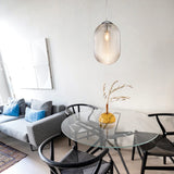 Maruna Long Pendant Light Chrome Gognac Glass By Matteo - Lifestyle View