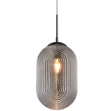 Maruna Long Pendant Light Matte Black Smoked Glass By Matteo - Front View