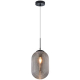Maruna Long Pendant Light Matte Black Smoked Glass By Matteo