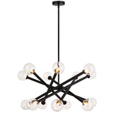 Matchstix Chandelier Large Black Clear Glass By Matteo