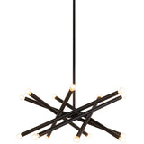 Matchstix Chandelier Large Black Opal Glass By Matteo - Front View - Front View2