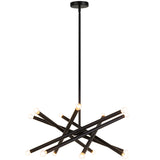 Matchstix Chandelier Large Black Opal Glass By Matteo - Front View3