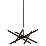 Matchstix Chandelier Medium Black Clear Glass By Matteo - Front View2