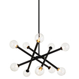 Matchstix Chandelier Medium Black Clear Glass By Matteo - Front View