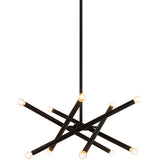 Matchstix Chandelier Medium Black Opal Glass By Matteo - Front View2