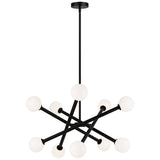 Matchstix Chandelier Medium Black Opal Glass By Matteo