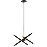 Matchstix Chandelier Small Black Clear Glass By Matteo - Front View2