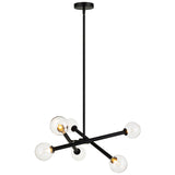 Matchstix Chandelier Small Black Clear Glass By Matteo