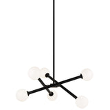 Matchstix Chandelier Small Black Opal Glass By Matteo - Front View1