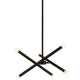 Matchstix Chandelier Small Black Opal Glass By Matteo - Front View2
