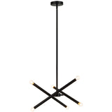 Matchstix Chandelier Small Black Opal Glass By Matteo - Front View3
