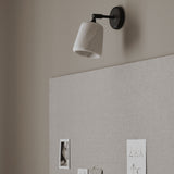 Material Wall Lamp White Marble By New Works Lifestyle View 1