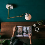 Matt Brass/Opal Laito L Opal Wall Lamp by Seed Design in Study Room