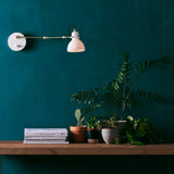 Matt Brass/Opal Laito L Opal Wall Lamp by Seed Design in Study Room